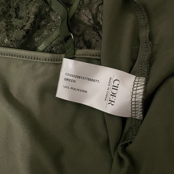 NWT Cider olive green lace mesh corset style bustier top - Picture 5 of 9